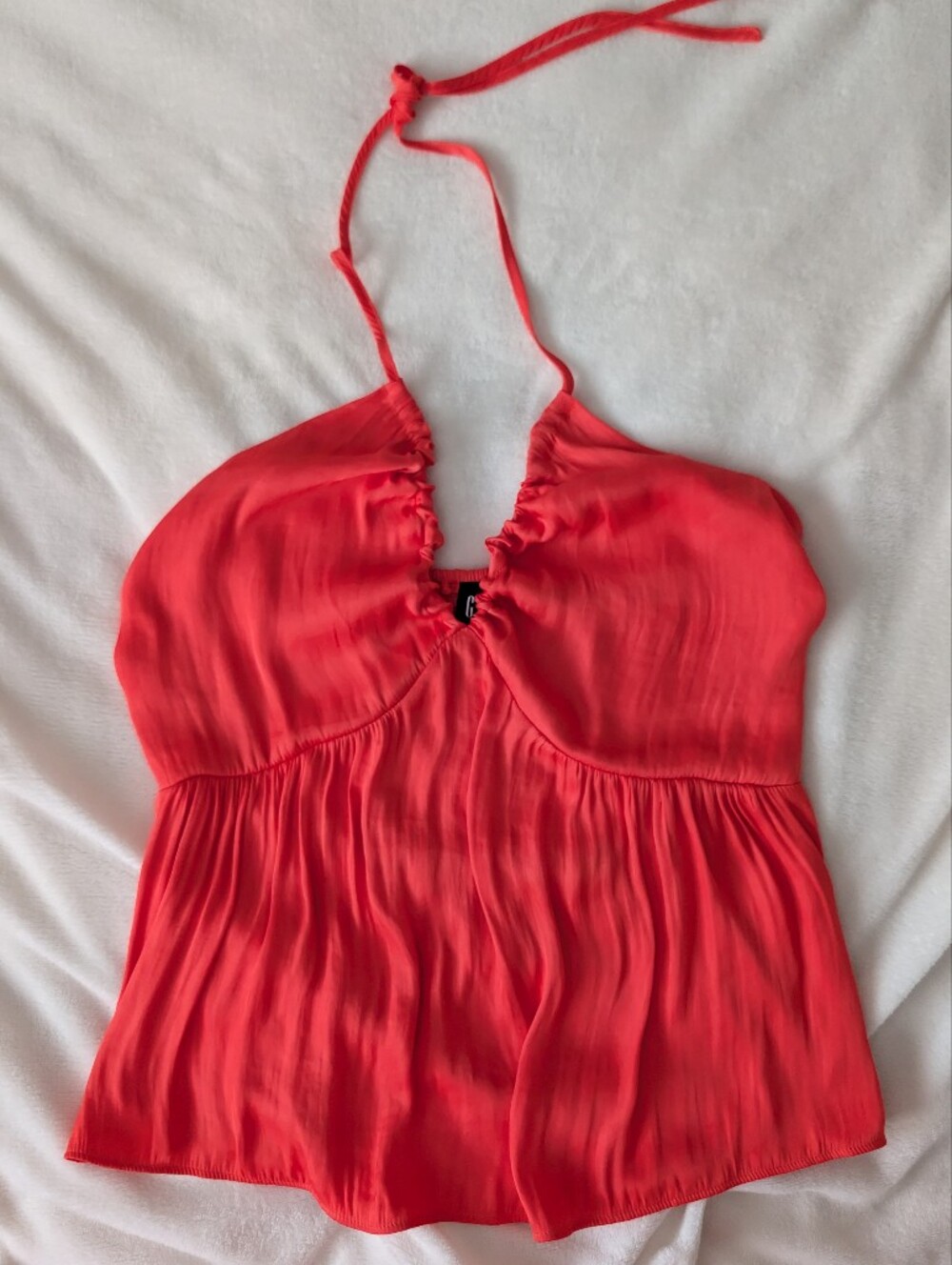 GAP Coral Halter Ruffle-Trim Camisole